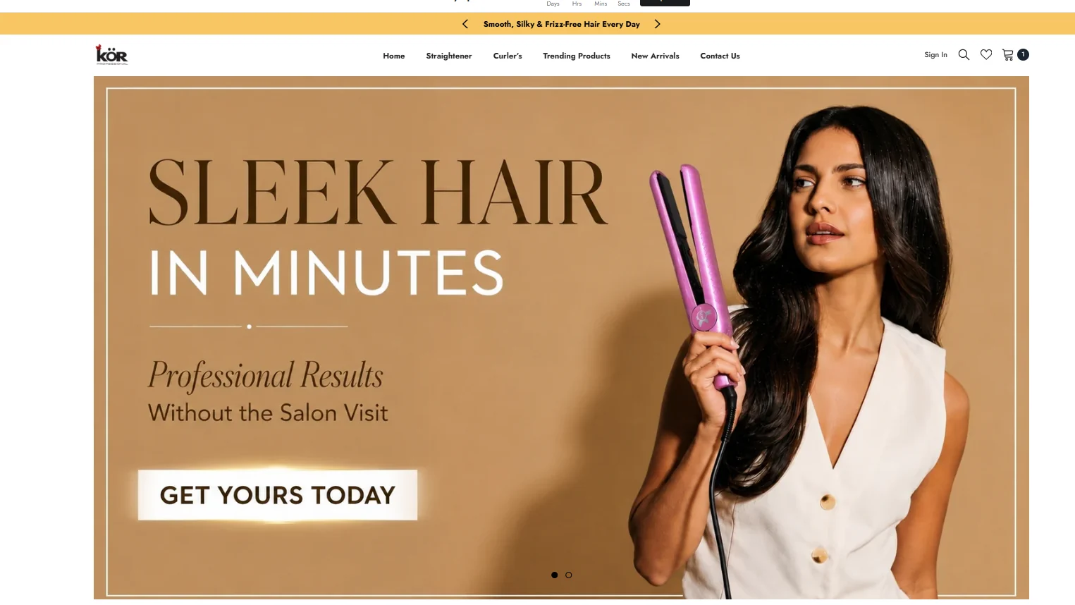 Homepage website project for KOR Professional.