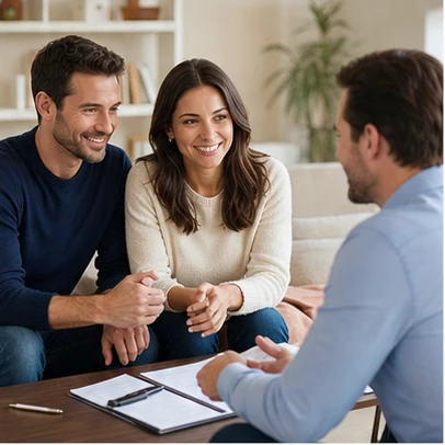 Homeowner consultation used in a service lead form campaign demonstration.